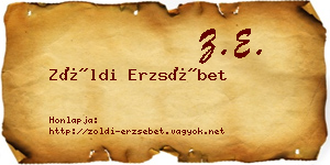 Zöldi Erzsébet névjegykártya